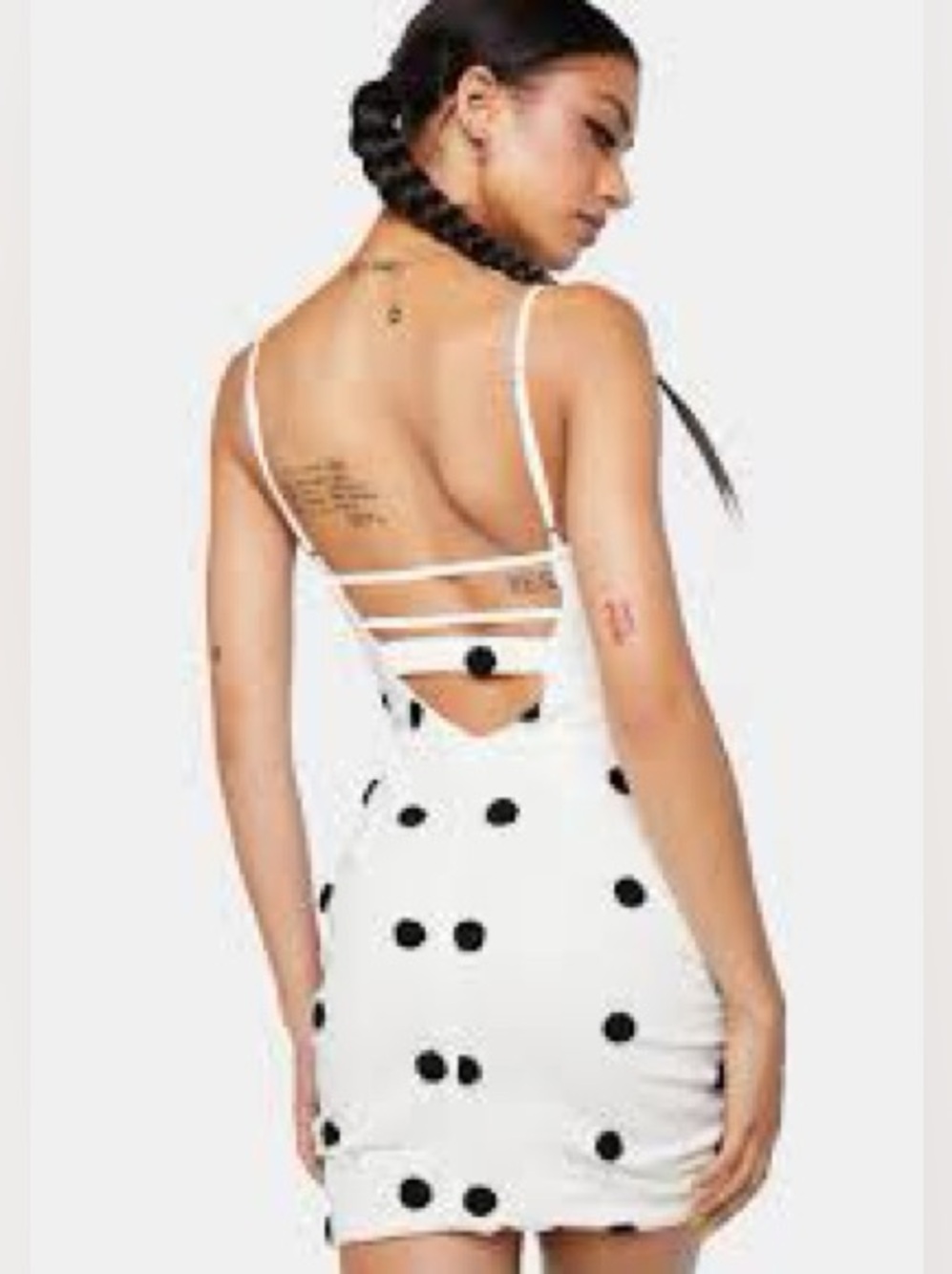 For Love & Lemons White Tag with Black polka dots - Picture 3 of 8